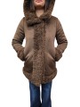MANTEAU ECO MOUTON REVERSIBLE CHOCO W26571 80 RRD FEMME Jacket Concept Store Strasbourg. face 1