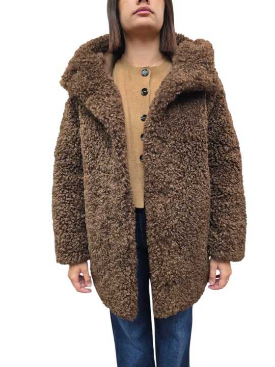 MANTEAU ECO MOUTON REVERSIBLE CHOCO W26571 80 RRD FEMME Jacket Concept Store Strasbourg. face mouton