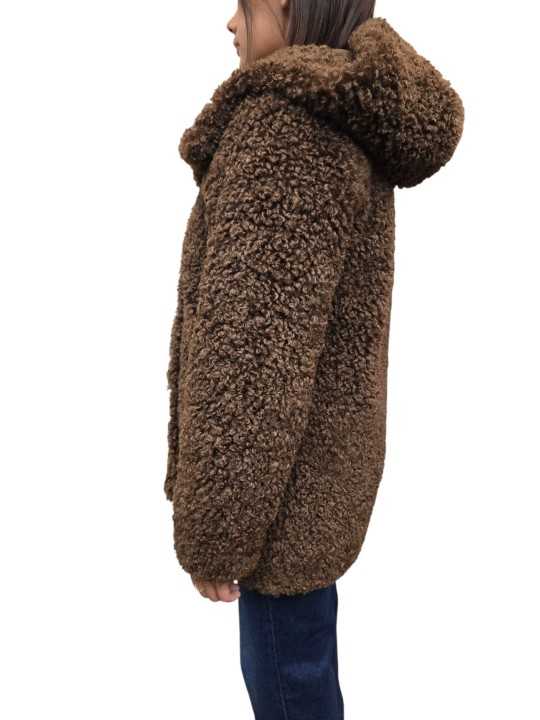MANTEAU ECO MOUTON REVERSIBLE CHOCO W26571 80 RRD FEMME Jacket Concept Store Strasbourg. côté mouton