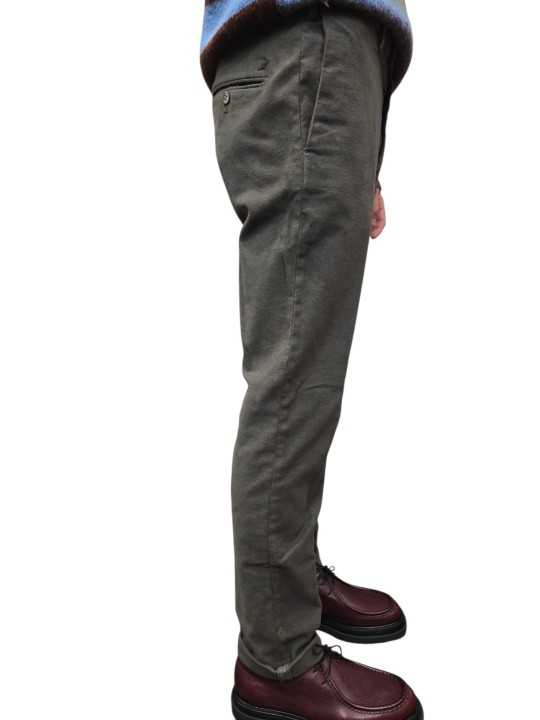 Chino NewYork chevron kaki Mason's Homme CBE58S2 738 pantalon boutique Strasbourg vêtement store fashion profil