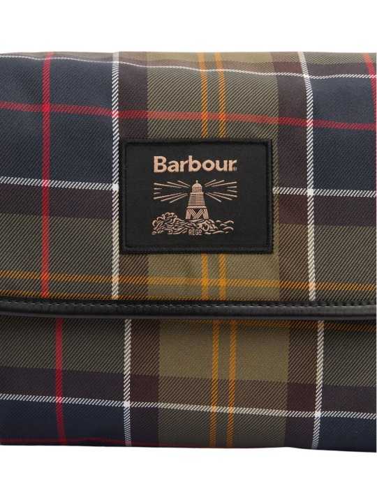 Trousse toilette tartan vert jaune Hanging Barbour femme homme MAC 0425 OL91 boutique Strasbourg accessoire store mode de