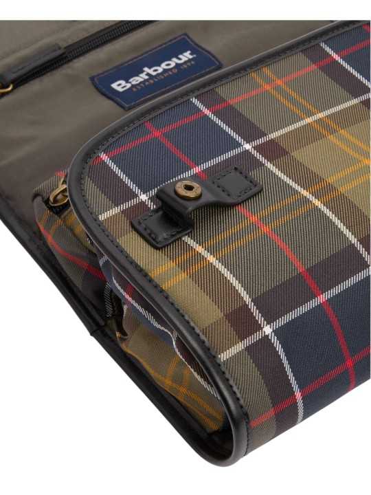 Trousse toilette tartan vert jaune Hanging Barbour femme homme MAC 0425 OL91 boutique Strasbourg accessoire store mode z