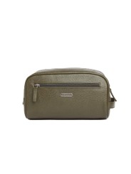 Trousse toilette cuir grainé vert olive Brunton MAC0493 OL91 boutique Strasbourg accessoire mode store
