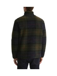 BLOUSON BOUCLETTE FLEECE NAVY VERT SHADOW TARTAN MFL 0187 TN43 BARBOUR HOMME boutique Strasbourg shop online store veste dos