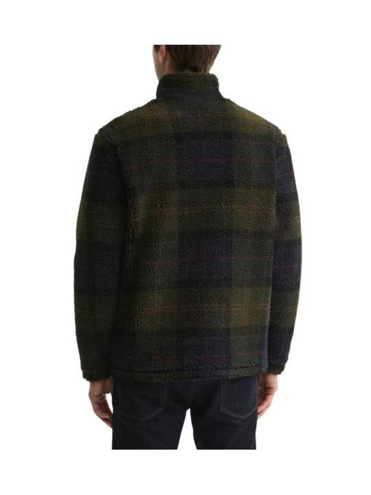 BLOUSON BOUCLETTE FLEECE NAVY VERT SHADOW TARTAN MFL 0187 TN43 BARBOUR HOMME boutique Strasbourg shop online store veste dos