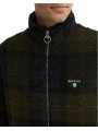 BLOUSON BOUCLETTE FLEECE NAVY VERT SHADOW TARTAN MFL 0187 TN43 BARBOUR HOMME boutique Strasbourg shop online store veste zoom