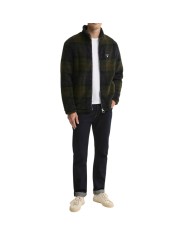 BLOUSON BOUCLETTE FLEECE NAVY VERT SHADOW TARTAN MFL 0187 TN43 BARBOUR HOMME boutique Strasbourg shop online store veste look