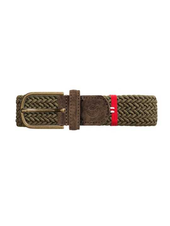 Ceinture tressée Scotland Mono Taupe olive La Boucle mixte B10-100273 focus