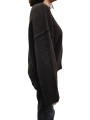 Pull col rond large over yack choco Isabel Benenato Femme DK13 08 boutique Strasbourg vêtement mode store profil