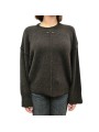 Pull col rond large over yack choco Isabel Benenato Femme DK13 08 boutique Strasbourg vêtement mode store face