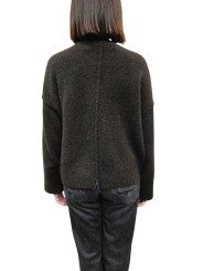 Pull col rond large over yack choco Isabel Benenato Femme DK13 08 boutique Strasbourg vêtement mode store dos