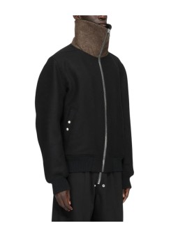 BOMBER ZIPPE COL CHEMINEE DRACUFLIGHT BLACK RICK OWENS HOMME RU02F4751 09 col relevé
