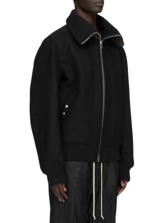 BOMBER ZIPPE COL CHEMINEE DRACUFLIGHT BLACK RICK OWENS HOMME RU02F4751 09 profil