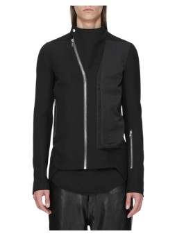 BLOUSON ZIP ASYMETRIQUE RELEASE JKT BLACK RICK OWENS HOMME RU02F4777 09 strasbourg boutique shop mode vêtement face