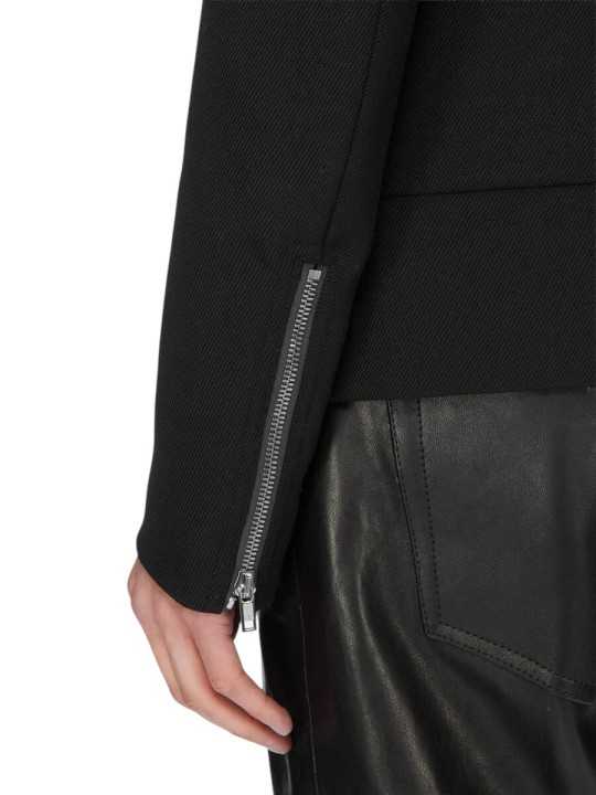 BLOUSON ZIP ASYMETRIQUE RELEASE JKT BLACK RICK OWENS HOMME RU02F4777 09 détail manche