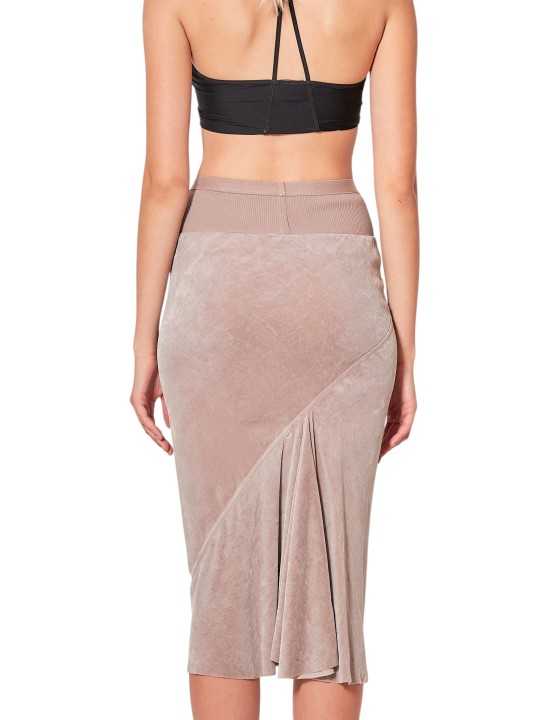 JUPE MIDI VELOURS STRETCH KNEE BIAS SKIRT ROSE RICK OWENS FEMME RP02F5332 V 23 dos