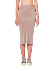 JUPE MIDI VELOURS STRETCH KNEE BIAS SKIRT ROSE RICK OWENS FEMME RP02F5332 V 23 face