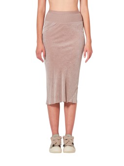 JUPE MIDI VELOURS STRETCH KNEE BIAS SKIRT ROSE RICK OWENS FEMME RP02F5332 V 23 face