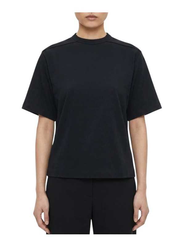 TSHIRT OVERSIZED COURT CROPPED BRAD TEE BLACK RICK OWENS FEMME RP02F5260 JA 09 face