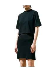 TSHIRT OVERSIZED COURT CROPPED BRAD TEE BLACK RICK OWENS FEMME RP02F5260 JA 09 profil