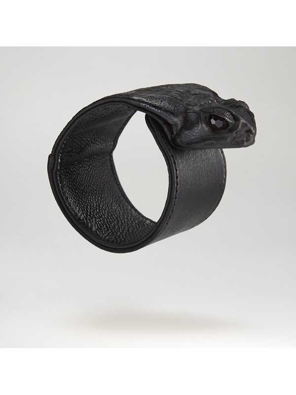 Bracelet_cuir_tête_grenouille_Kobja_Strasbourg_toad_crapaud_homme_femme_man_woman_e-shop_online_boutique